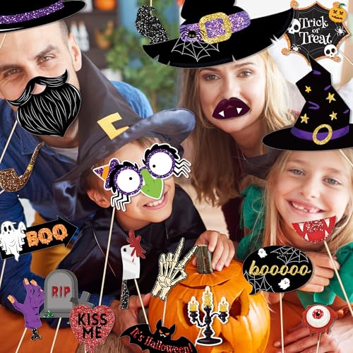 Halloween Photo Booth Props Set for Parties and Photos - 25 Pieces