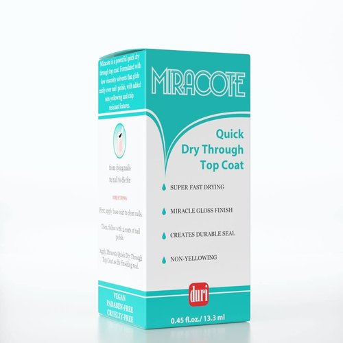 Duri Miracote Quick-Dry Top Coat - High Gloss, Chip Resistant Nail Polish Protector | Pack of 3