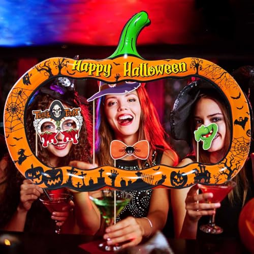 Inflatable Pumpkin Halloween Photo Booth Frame - Orange Pumpkin Variation