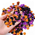 Confetti Set - Black, Orange, Purple Metallic Foil Party Decorations, 8000 Pcs