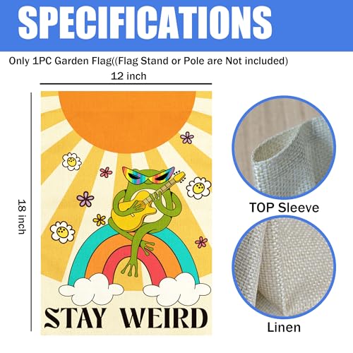 Rainbow Frog Garden Flag Outdoor Banner - Summer Garden Decor