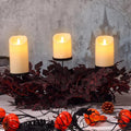 Halloween Centerpieces for Tables - Autumn Fall Decor with Candlesticks & Black Leaves