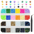 Jelly AB Rhinestones 2mm Small Resin Flatback Gems for Nails Crafts & Makeup - 24 Colors