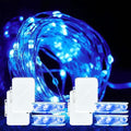 Battery Operated Fairy String Lights 16ft 50 LEDs for Bedroom & Holiday Decor - Blue, 4 Pcs