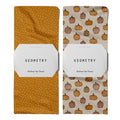Geometry Pumpkin Patch Kitchen Towels 2-Pack - Quick Dry Microfiber Dish Cloths 18x30 Inches