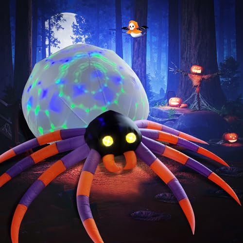 16FT Giant Halloween Inflatable Spider with Magic LED Lights Outdoor Yard Decor