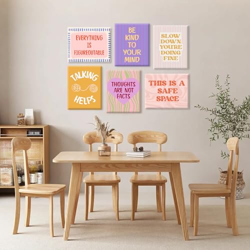Motivational Psychology Wall Art Canvas Set - 8x10 Inch Prints, Office Decor, Positive Quotes, Therapy Artwork - Variation of Psychology Prints