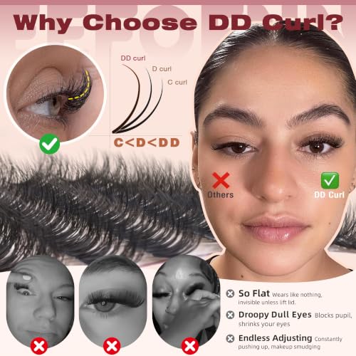 E01 Fluffy Spider Lash Clusters DD Curl Natural Eyelash Extensions - Only Lash Variation