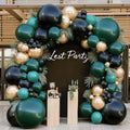 Emerald Green Black Gold Balloon Arch Kit - Double Stuffed 119 PCs, Variation: Green Black