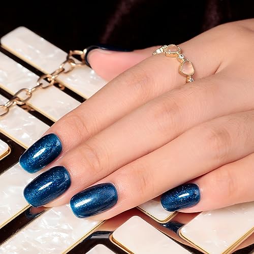 Deep Blue Glitter Gel Nail Polish - 15ML Shimmer UV LED Manicure