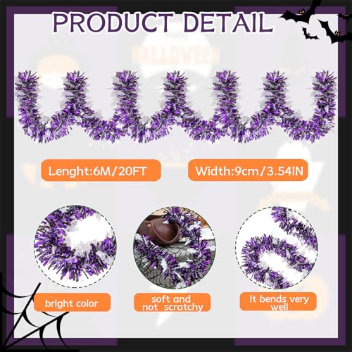 Ghost Tinsel Garland 20FT Halloween Decor - Ghost Variation