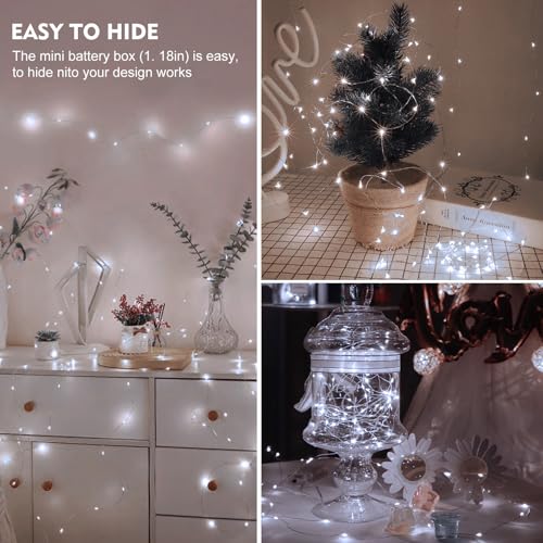 50 Pack White Fairy Lights Battery Operated 7FT Waterproof String Lights with 3 Modes for Wedding Christmas Party Decor - Variation of THIS listing