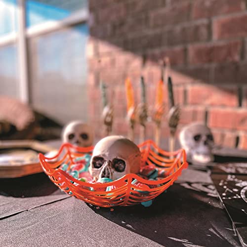 Halloween Spider Web Candy Bowls Set - 3 Plastic Trick-or-Treat Baskets