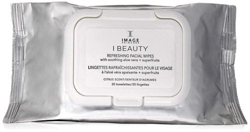 IMAGE Skincare Refreshing Facial Cleansing Wipes - Effectively Cleanse & Remove Makeup with Cucumber & Aloe Vera | 30 Count