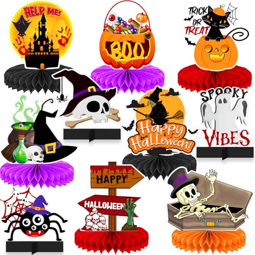 Halloween Party Decorations Set - Happy Halloween, 10 Pieces Halloween Table Centerpieces