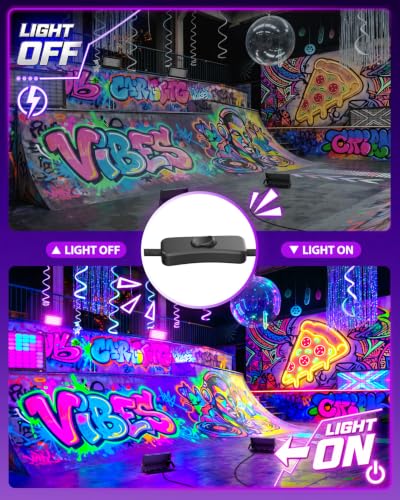 Black LED Flood Light 50W Blacklight for Glow Party & Halloween - Black / 4