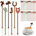 Cowboy Cocktail Stir Sticks 30 Pcs Western Rodeo Party Drink Picks - Rustic Acrylic