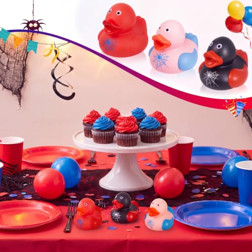 Deekin 24 Pcs Halloween Spider Rubber Ducks - 2 Inch Spider Theme Party Favors