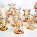 Letine Gold Candlestick Holders Set of 12 - 2.5 Inch Taper Candle Holders Bulk with Variation A-Gold for Wedding Party Christmas