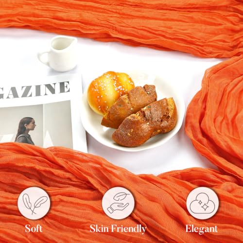 Orange Cheesecloth Table Runner 10Ft 23x120 Inch - 12 Pack, Elegant Home Decor