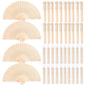 Wooden Folding Hand Fan with Sandalwood Fragrance - 50 pcs Set