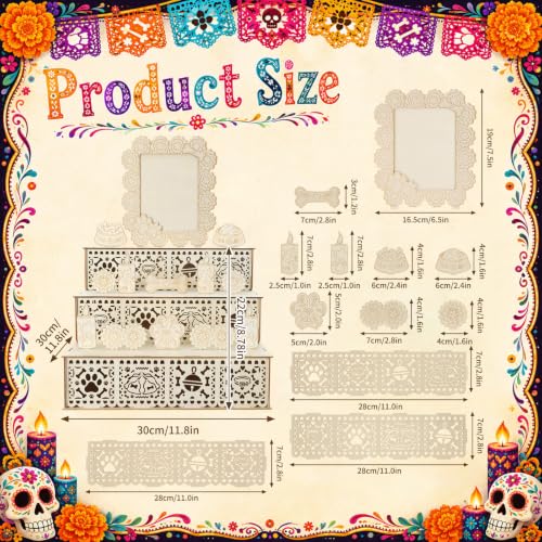 Pet Day of the Dead Ofrenda Shadow Box - Wooden Memorial Altars for Pets - Variation PET