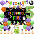 Halloween 5th Birthday Decorations Balloons Banner Cake Topper Party Supplies