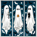 Halloween Ghost Window Clings Set – Large Spooky Decor for Indoor & Office Windows, 3 Sheets