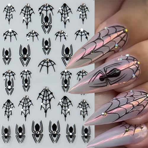 Halloween Nail Stickers 5D Embossed Spider Design Self-Adhesive Set - Variation of THIS listing 9