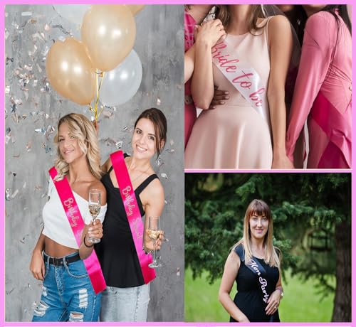 6 Pack Red Satin Sashes for Pageants DIY Party Decorations - Blank & Customizable