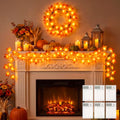 6 Pack Fall Maple Leaf Garland String Lights - Battery Operated Indoor Outdoor Decor