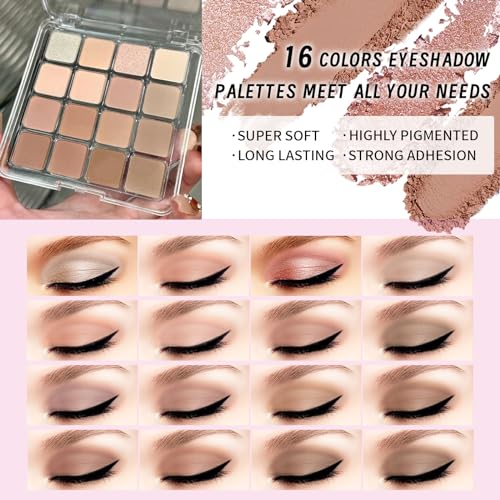 Full Makeup Set for Women & Teens - Eyeshadow, Foundation, Lip Gloss & Brushes