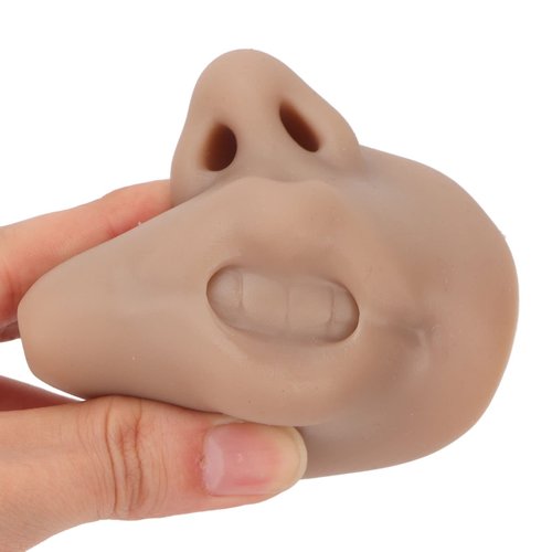 Piercing Training Model, Practice Piercing Tool for Face and Nose with Realistic Skin Texture Reusable Nose Display for Salon Training Body Piercing Education Face Piercing Practice (Dark Skin Tone)