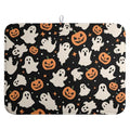 Halloween Dish Drying Mat Ghost Pumpkin 18x24 Inch Absorbent Microfiber Reversible