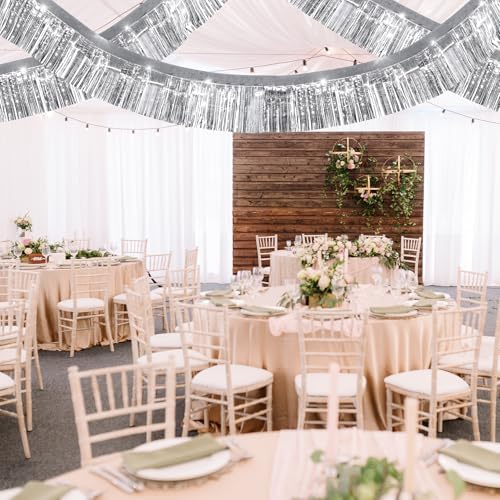 Silver Foil Fringe Garland Pack for Party Decorations - 30 Feet