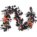 Halloween Garland with Lights and Pumpkins - 6ft Fall Decor for Mantle and Doorway