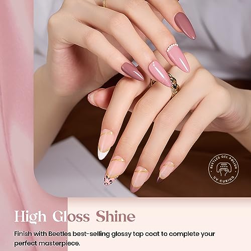 Nude Gel Nail Polish Set - Mixed Finishes | Pink & Neutral Shades, 6 Colors