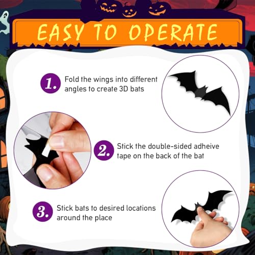 Halloween Witch Hats Set with Bat Wall Decals & Hanging Cord - Yard & Porch Decor