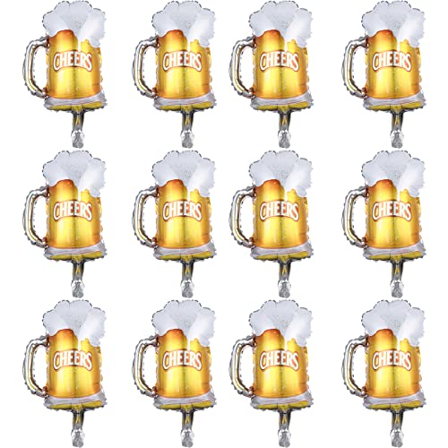 Yellow Beer Cup Balloons Set of 12 - Beer Festival Party Decorations