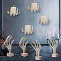 Halloween Skeleton Hand Decor Set with Wooden Bases - Wall Mountable, Realistic Size