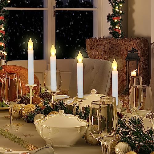 108 Pieces Flameless LED Taper Candles - White, Warm White Light, Safe Home Decor