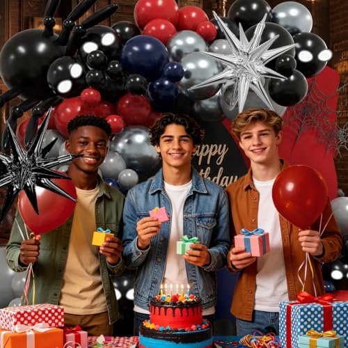 Balloon Arch Kit 130Pcs Superhero Spider Theme Party Decorations for Birthdays & Halloween