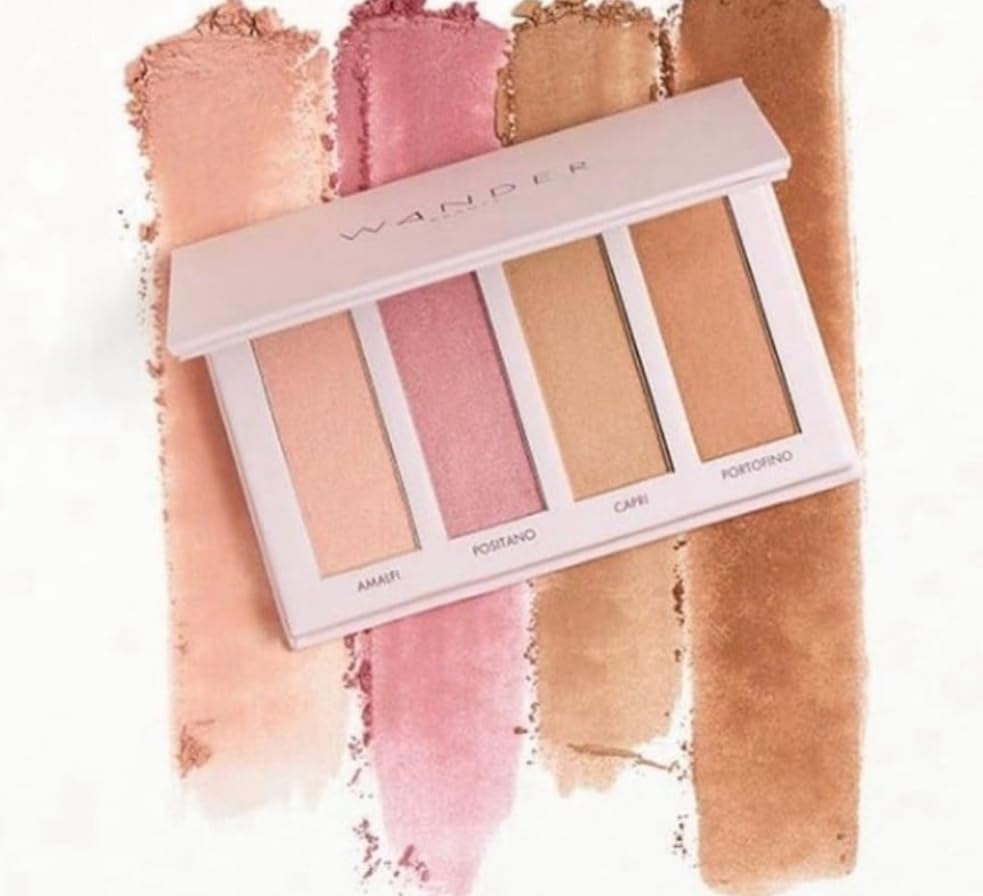 Wander Beauty Riviera Blush & Bronzer Palette - 4 Versatile Shades for a Radiant Glow