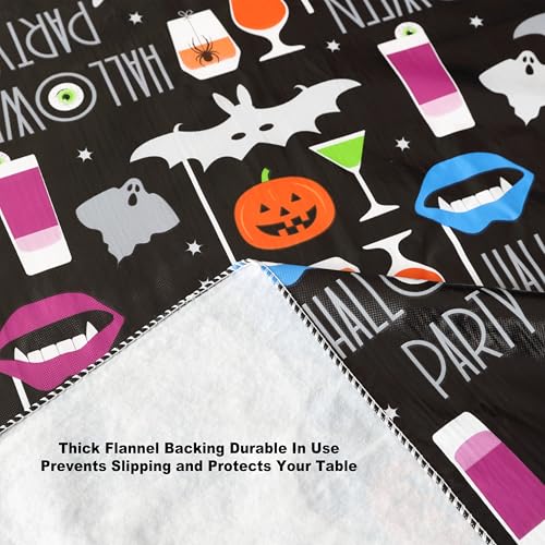 Halloween Ghosts Bats 60 x 84 Inch Vinyl Tablecloth - Spooky Party Decor