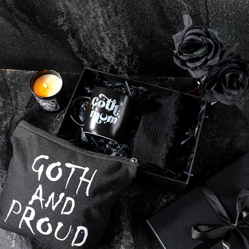 Gothic Gift Set for Mom - Halloween Dark Aesthetic Gift Basket with Mug, Candle, Socks & More
