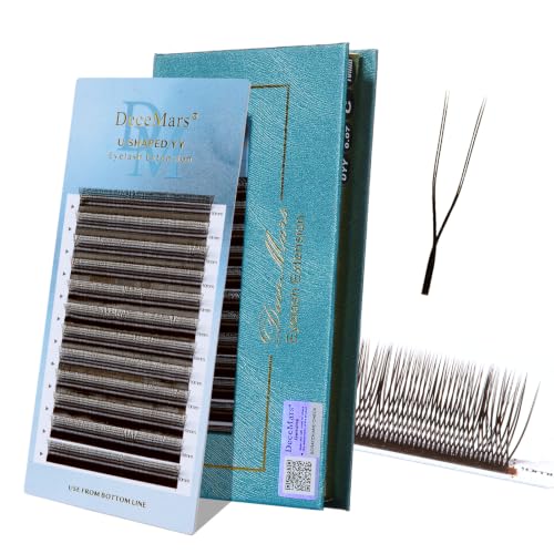 DeceMars 2D Y Shaped Russian Volume False Eyelashes Brown 0.07mm, 8-14mm Mix