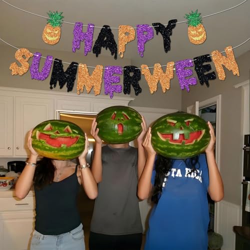 Summer Halloween Banner for Party Decorations - Beach & Tropical Theme