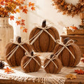 Gerrii 5-Piece Rustic Wooden Fall Pumpkin Decor Set - Classic Style