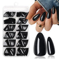 Black Medium Almond Press On Nails Kit - 240pcs Fake Nails with Glue Tabs & Tools