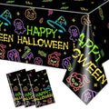 Halloween Neon Witch Tablecloths - 3 Pack, Waterproof & Disposable